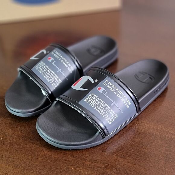 Champion Squishy Classic Sandals Soft Sole C Logo Men\'s Slides Black Gray New main image 5